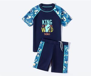 Maillot de bain d'été pour garçons, motif dessin animé, ensemble 2 pièces, séchage rapide, respirant, short de bain à manches courtes pour enfants - Product Image 4