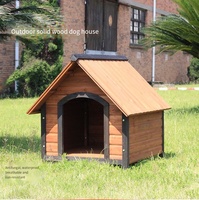 Cage pour animaux de compagnie de luxe moderne, en bois massif, pour l'extérieur, résistante à la pluie et au soleil, anti-corrosion, avec fermeture à bouton, pour chiens de petite à moyenne taille