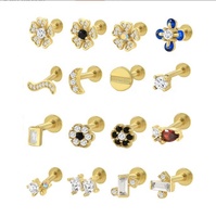 Nouveauté Gaby, bijoux en argent sterling 925, design floral, anneau de lèvre, boucles d'oreilles hélice, bijoux fins, bijoux de piercing