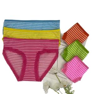 0.24 Dollar Model RLK026 Stock Wholesale Young Girls' Brief kid size thong With Polyester Material