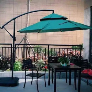 Parasol de terrasse moderne pliable et étanche de 300 cm avec panneau solaire et lumières LED intégrées, idéal pour hôtels, parcs et mobilier extérieur - Product Image 3