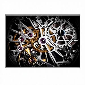 Elegant Art Deco Clockwork Glass Wall Art Printed <b>Canvas</b> Panel Hanging Clear <b>Frame</b> - Product Image 1