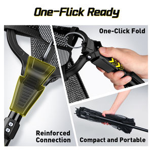 Filet à main pliable d'extérieur en nylon avec poignée en aluminium 0,9m-3m, outil portable à ouverture rapide - Product Image 3