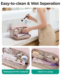 Spacious Stylish <b>Makeup</b> <b>Bag</b> with Easy-Access Design Water-Resistant Exterior for Organized <b>Travel</b> Daily Beauty Routines - Product Image 3