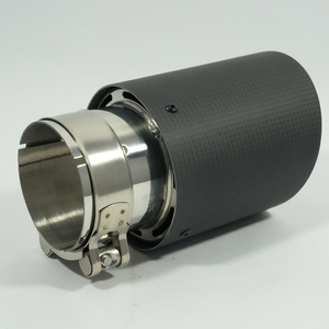 Embout d'échappement en fibre de carbone de haute qualité, embout d'échappement universel pour voiture, tuyau d'échappement, sortie à bord incurvé - Product Image 1