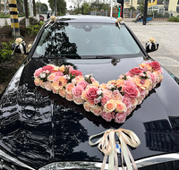 Décoration de voiture de mariage 2026 Big V, fleurs artificielles à ventouse, ensemble complet pour voiture de mariage, flotte de fleurs pour voiture