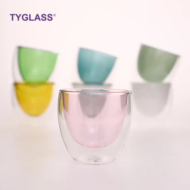 Best Sales Boro silikat farbige doppelwandige Trinkglas Tasse Kaffeetasse aus China