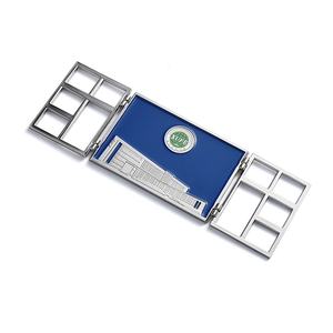 Imán de Refrigerador de Metal Plateado Plegable con Diseño Personalizado de Patrón de Construcción Pintado - Product Image 6