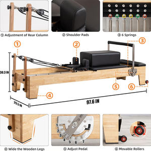 Machine de réformateur Pilates en aluminium pliable Portable à vendre équipement de lit de Fitness de <span class=keywords><strong>Yoga</strong></span> d'entraînement à la maison avec sac de transport - Product Image 2