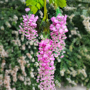 Flores Artificiales de Glicinia Largas de Seda Colgantes para Decoración de Bodas - Product Image 2