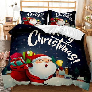 Set di Biancheria da Letto in Poliestere Stampato con Pigmenti Floreali Natalizi, Stile Europeo-Americano, 200TC, Copripiumino e Lenzuolo - Product Image 5