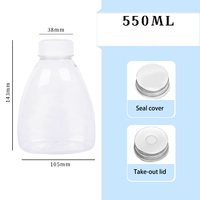 Bouteille en plastique triangulaire de conception créative en gros, bouteille jetable pour thé au lait, jus, boissons à emporter
