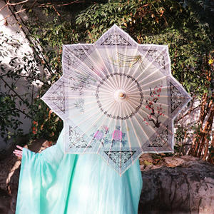 Parasol <span class=keywords><strong>de</strong></span> mariage TX1057, parapluie chinois traditionnel octogonal en papier huilé, commande manuelle pour fêtes - Product Image 4