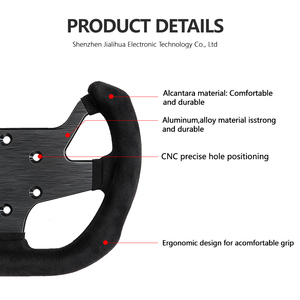 Volante de Carreras de 270 mm Tipo <span class=keywords><strong>D</strong></span> con 6 Orificios, Marco de Aluminio y Revestimiento de Gamuza, Directo de Fábrica, para Modificación de Juegos de Carreras en PC - Product Image 2