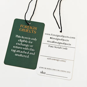 Luxury High Quality Recycled <b>Paper</b> Hang Tags Custom Logo Embossed Cardboard for <b>Jeans</b> Clothing Special Tags for <b>Bags</b> - Product Image 2