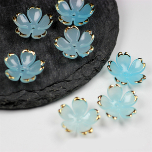Cuentas de Acrílico con Forma de Flor de Cerezo de 19 mm, 5 Pétalos, Cuentas Pequeñas con Degradado de Color, Cuentas Florales para Accesorios de Trenzas para el Cabello, Venta al por Mayor - Product Image 3