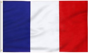 Drapeau national français WholesaleFly Breeze 90*150cm, couleurs vives et résistant à la décoloration, polyester avec œillets en laiton, 3 x 5 pieds - Product Image 2