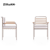 Chaises de salle à manger de luxe en teck pour hôtel, patio, restaurant, mobilier de bistrot de jardin, ensemble de table à manger moderne pour piscine extérieure avec 4 chaises