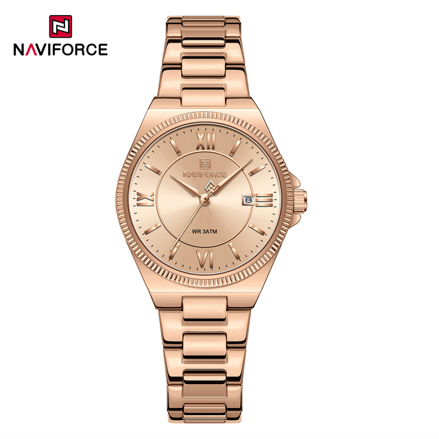NAVIFORCE 5073 Casual Woman Quartz Watch Retro Watches 3ATM Waterproof Stainless Steel Watchband High Quality Ladies' Watches
