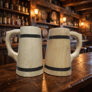 Jarra de Cerveza de Madera Maciza, Pulida, Elegante, en Tonos Tierra, Ideal para Beber Cerveza en Casa, Cafeterías, Días de Campo, Eventos al Aire Libre - Product Image 2