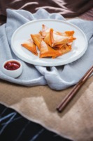 Fábrica profesional delicioso IQF verduras congeladas Samosa primavera rollos bolsa de alimentos embalaje congelar pastelería americana aperitivos chinos