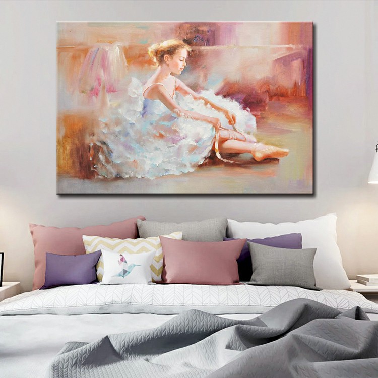 家の装飾印象派手描きキャンバスダンスバレエ絵画女性の肖像画