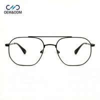 XH8718 Vente en gros XH8718 Monture de lunettes optiques en métal, style aviateur rétro unisexe et double pont, élégante et tendance