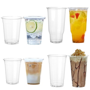 PET Disposable Plastic Cup 12 16 20 24 32 oz Cold Drink Shop Bars Takeaway Cup for Juice Ice Cream Tea Milkshake Smoothie Yogurt