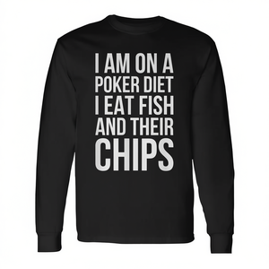 Camiseta de manga larga Poker Diet Fish And Chips Pun - Product Image 2