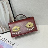 Broche tendance de style rétro européen-américain, motif œil protecteur, doublure en PU, surdimensionnée, pour costume, corsage ou sac bandoulière de créateur