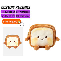 Dompet Koin Boneka Bulu Lembut Super Empuk Bordir Custom 18cm Isi Kapas PP OEM ODM 100 Pcs MOQ untuk Tas Hadiah Grosir