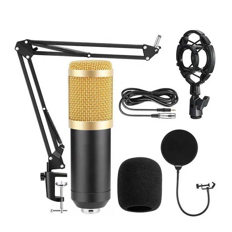 Miglior microfono a condensatore da 3.5mm per la registrazione professionale per la trasmissione in Studio Soundacrd BM800 con kit di filtri p