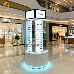 Exhibidor de Gafas de Sol Moderno Personalizado de Fábrica, Exhibidor Giratorio con Iluminación LED, Exhibidor de Vidrio Popular - Product Image 6