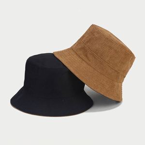 Wholesale Women Men Hot Sale Autumn Spring Women Men <b>Reversible</b> Corduroy <b>Bucket</b> <b>Hat</b> - Product Image 5