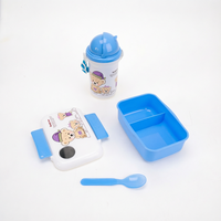 Boîte à lunch et gourde en plastique pour enfants, sans BPA, de qualité alimentaire, très vendues pour les écoliers