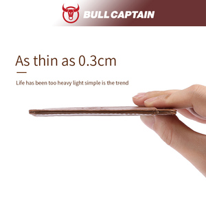 BULLCAPTAIN sottile custodia in <span class=keywords><strong>pelle</strong></span> per gli uomini <span class=keywords><strong>portafoglio</strong></span> a tasca piatta con finestra di identità e funzione di schermatura RFID - Product Image 6