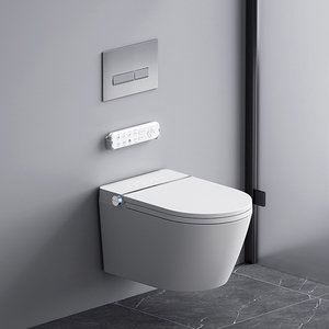 Inodoro Inteligente con Instalación en el Suelo, Tanque <span class=keywords><strong>de</strong></span> Agua Oculto Integrado, <span class=keywords><strong>Tapa</strong></span> Abatible Automática, Cerámica, para <span class=keywords><strong>Baño</strong></span> - Product Image 1