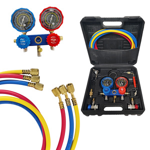 Electric AC Manifold Gauge Set | Brass Eco-Friendly Refrigerant Pressure Tester for HVAC & Commercial Air Conditioning Gas Hose - Product Image 5