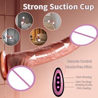 Beheizbarer Ferngesteuerter Lustvoller Anal- und Vaginal-Silikon-Dildo Vibrator Thruster Sexspielzeug für Erwachsene Spielzeug für Frauen