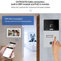 Bcomtech Sistem Interphone Nirkabel, Kualitas Tinggi 4 Kabel Visual Interkom Apartement Nirkabel Visiophone