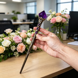 Wholesale Natural Amethyst Crystal Magic <strong>Wand</strong>, Hand Carved Gemstone <strong>Witch</strong> <strong>Wand</strong> for Altar Ritual Cosplay - Product Image 4