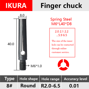 Stuka Ikura Bartop 7 #8 #10 #12 # M6 Auto Bar Feeder Linker Draad Vinger Veer Stalen Spantang - Product Image 3