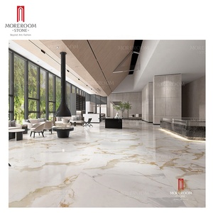 Dalles de porcelaine 2800x1200mm Calcutta Gold Vein White, imperméables, écologiques, pour revêtements de sol, marbre, escaliers et extérieur - Vente <span class=keywords><strong>en</strong></span> gros - Product Image 3