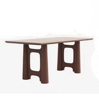Ensemble de table à manger rectangulaire de style chinois moderne et durable avec plateau en pierre, 4 chaises, pieds en bois massif, meubles pour la maison, 6 places