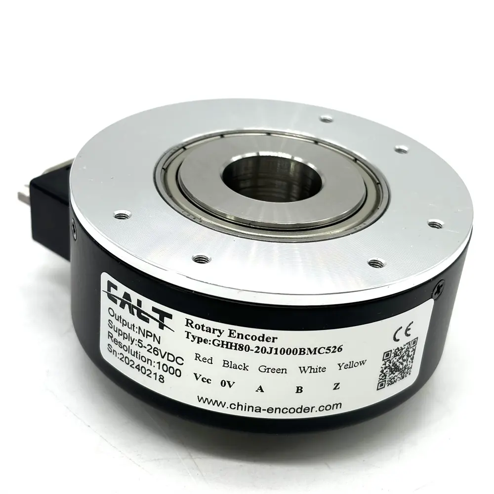 20mm hollow shaft incremental rotary encoder GHH80-20J1000BMC526 cable socket side 1000ppr pulse NPN output 5-26Vdc