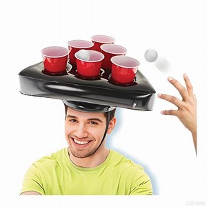 2PK INFL <span class=keywords><strong>ATABLE</strong></span> BER PONG HAT Permainan Minum Beer Pong CUPS - Product Image 5