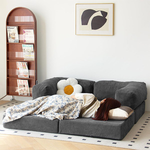 โซฟาเบดรูปตัวแอลแบบกำหนดเอง ขนาด 170 ซม. x 85 ซม. แบบปรับเปลี่ยนได้ บรรจุไส้โฟม สำหรับเด็ก สัตว์เลี้ยง ผู้ใหญ่ และผู้สูงอายุ - Product Image 3