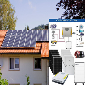 ระบบไฮบริดโซลาร์เซลล์สำหรับบ้านแบบเชื่อมต่อกับระบบไฟฟ้า 5kW 6kW 10kW 2-3kW พร้อมแผงโซลาร์เซลล์แบบโมโนคริสตัลไลน์ แบตเตอรี่ลิเธียมไอออน/ตะกั่วกรด 5kw แบบออฟกริด - Product Image 1