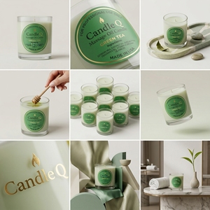 ฉลากกาวกันน้ำแบบกำหนดเองเป็นมิตรกับสิ่งแวดล้อม รีไซเคิลได้ สำหรับขวดเทียน พร้อมพิมพ์ UV - Product Image 5