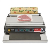 Machine d'emballage alimentaire manuelle 18 pouces/450 mm pour film étirable et film alimentaire, avec grand distributeur de plateaux